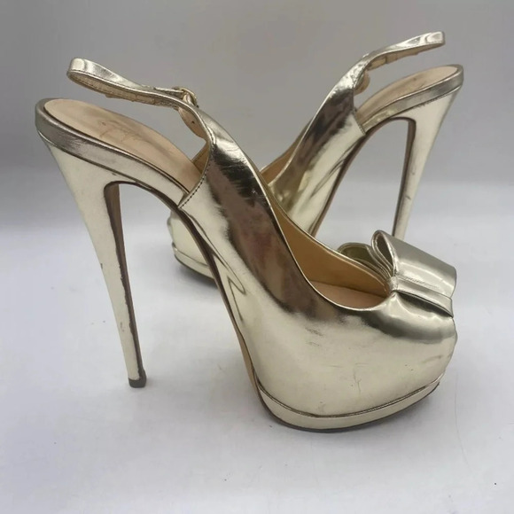 Giuseppe Zanotti Sharon 105‎ Gold Mirror Pumps Womens Size 36 US 6 - Picture 5 of 10
